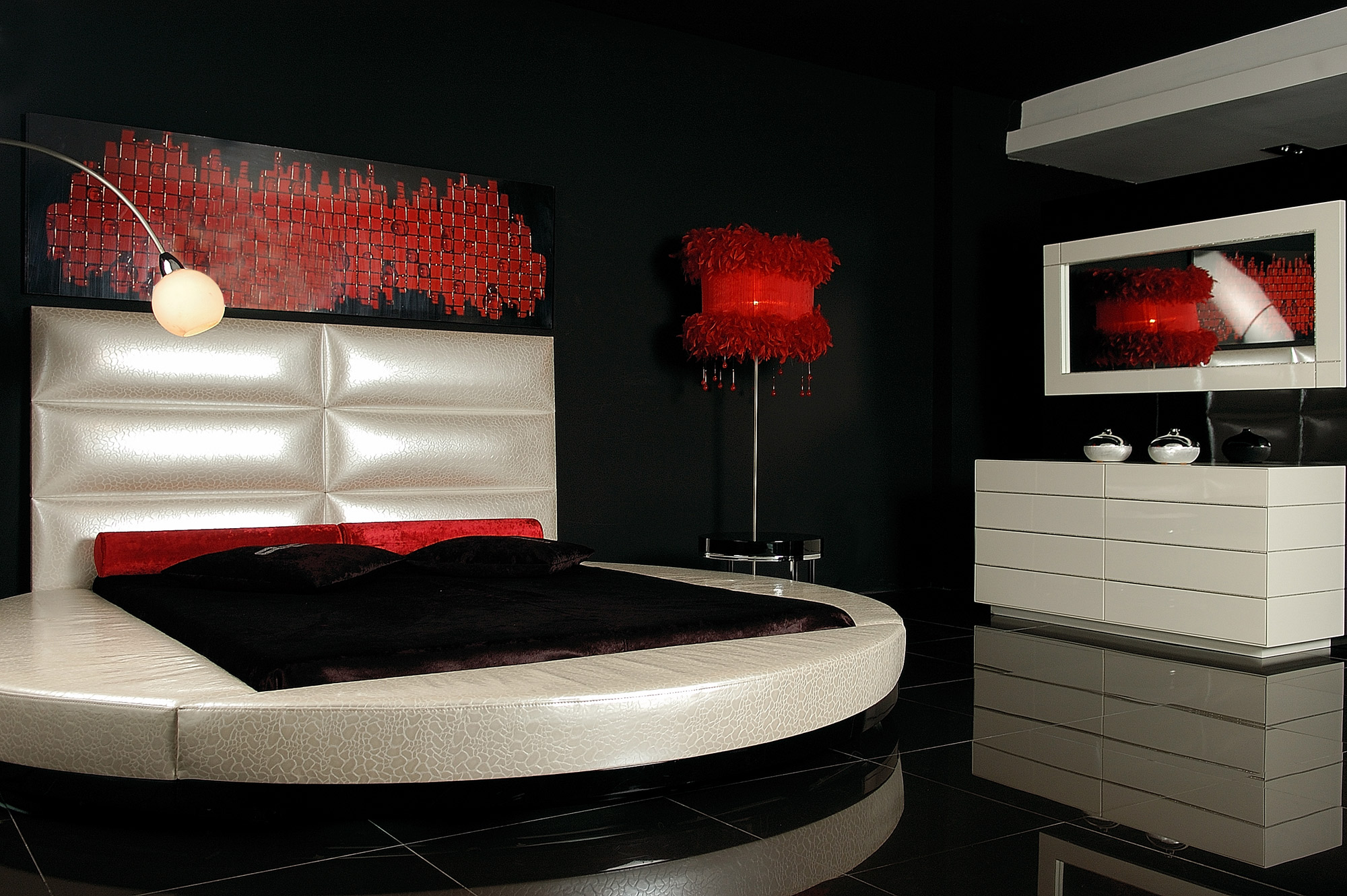 Siyah kırmızı yatak odası dekorasyonu Moda Dekorasyonlar