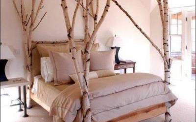 Ağaçlı dekoratif yatak