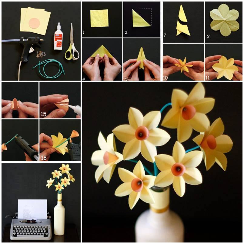 Kağıtlar ile çiçek yapımı