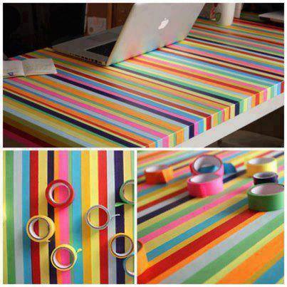 Renkli bantlar ile masa süsleme