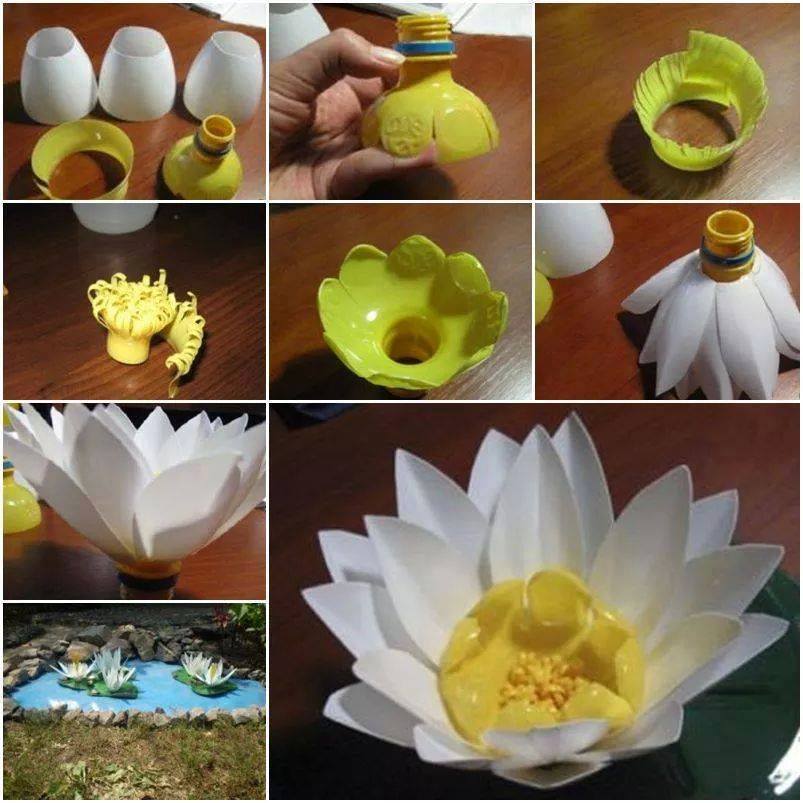 Plastik şişelerden çiçek yapımı