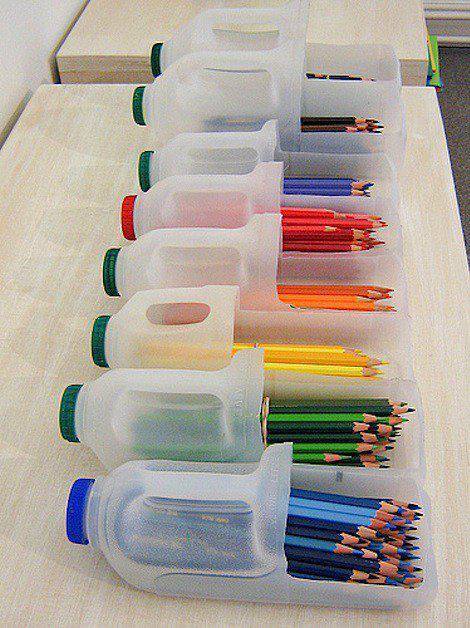 Plastik şişelerden kalem kutusu