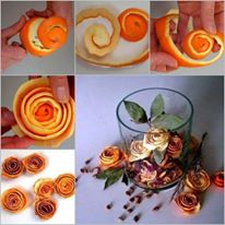 Portakal ile dekoratif gül yapımı