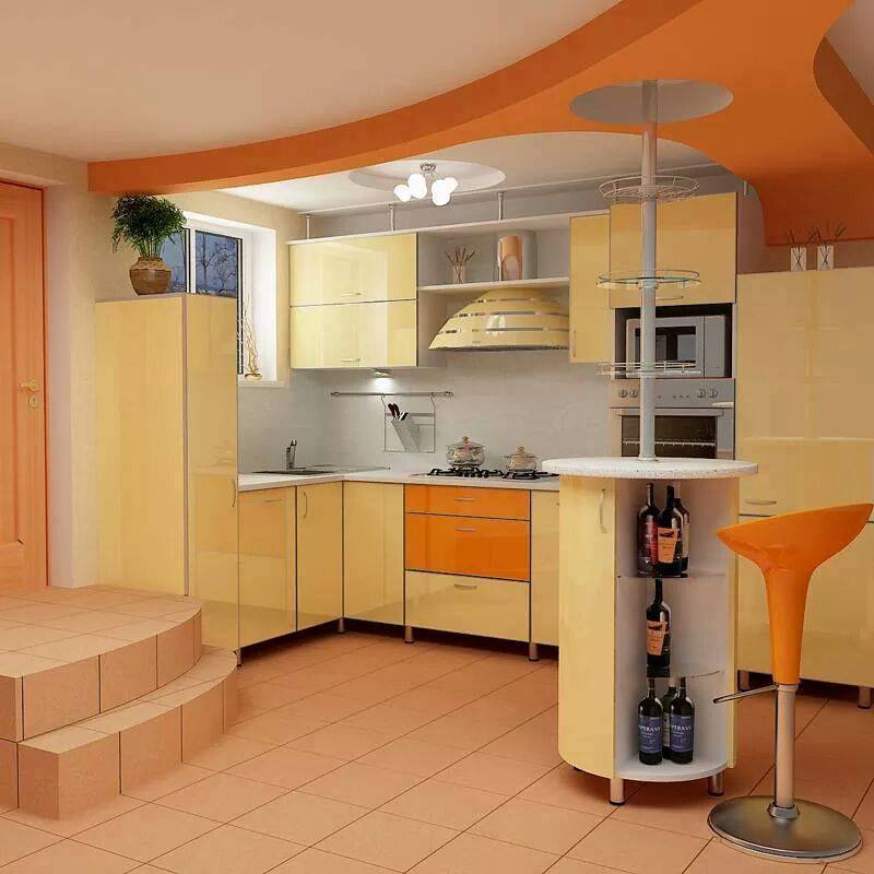 Turuncu krem mutfak tasarımları