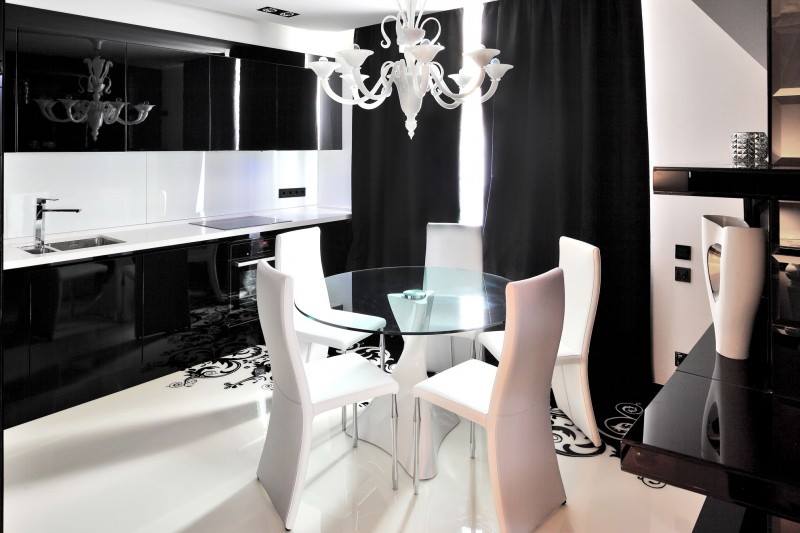 Siyah beyaz modern mutfak dekorasyonu