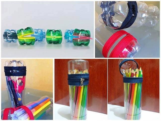 Plastik şişelerden kalemlik yapımı