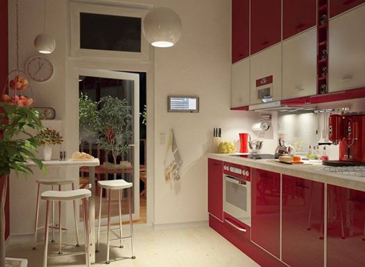 Kırmızı mutfak dekorasyonu