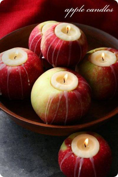 Dekoratif elmalı mumluklar