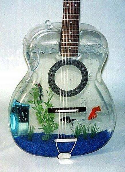 Gitar şeklinde akvaryum