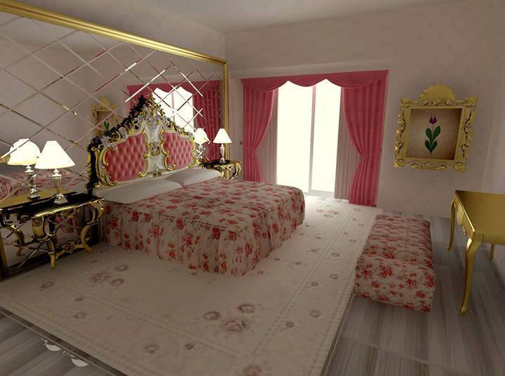 Gold dekorasyonlu yatak odaları
