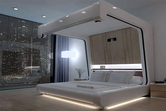 Işıklı yatak odası dekorasyonu