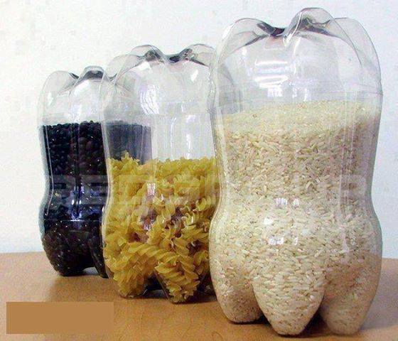 Plastik şişelerden erzak kavanozu yapımı