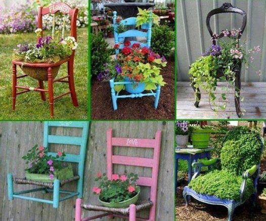 Sandalyeler ile bahçelere çiçeklik