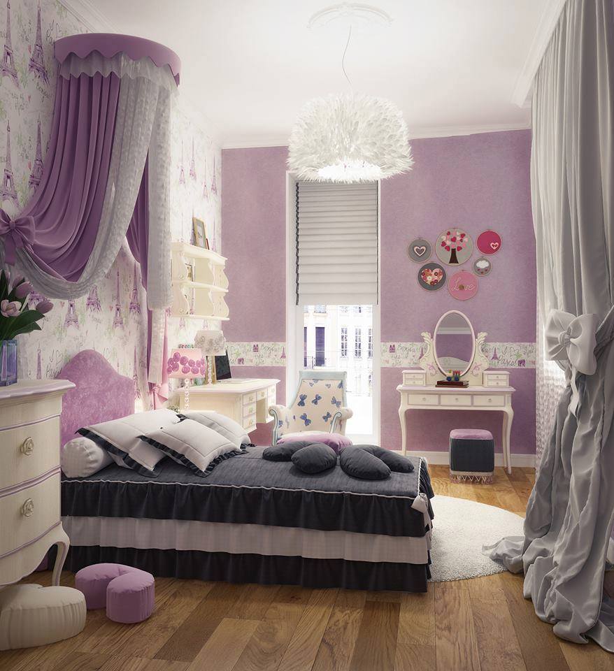 Lila yatak odası