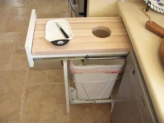 Çekmeceli mutfak kesim tahtası