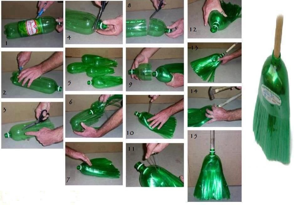 Plastik şişelerden süpürge yapma